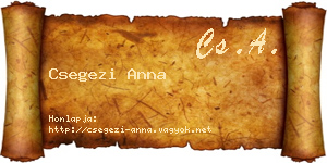 Csegezi Anna névjegykártya