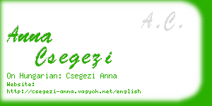 anna csegezi business card